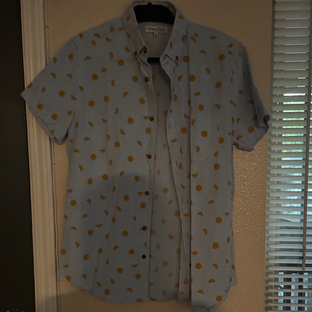 Sovereign Code Light Blue Shirt with Mustard Dots